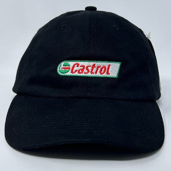 Castrol Oil Dad Hat Baseball Cap Mechanic Auto Repair Black Strapback 6 Panel - Picture 1 of 9